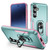 Samsung Galaxy S24+ 5G Pioneer Armor Heavy Duty PC + TPU Phone Case with Holder - Green+Pink