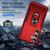 Samsung Galaxy S24+ 5G Pioneer Armor Heavy Duty PC + TPU Phone Case with Holder - Red+Rose Red