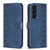 Samsung Galaxy S24+ 5G Plaid Embossed Leather Phone Case - Blue