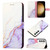 Samsung Galaxy S24+ 5G PT003 Marble Pattern Flip Leather Phone Case - White Purple Samsung Galaxy S24+ 5G PT003 Marble Pattern Flip Leather Phone Case - White Purple