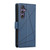 Samsung Galaxy S24+ 5G PU Genuine Leather Texture Embossed Line Phone Case - Blue