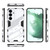 Samsung Galaxy S24+ 5G Punk Armor 2 in 1 PC + TPU Shockproof Phone Case with Invisible Holder - White