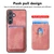 Samsung Galaxy S24+ 5G Retro Leather Card Bag Magnetic Phone Case - Pink