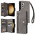 Samsung Galaxy S24+ 5G Rivet Buckle 9 Cards 3-Fold Wallet Leather Phone Case - Grey