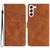 Samsung Galaxy S24+ 5G Seven Butterflies Embossed Leather Phone Case - Brown