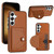 Samsung Galaxy S24+ 5G Shockproof Leather Phone Case with Card Holder - Brown