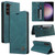 Samsung Galaxy S24+ 5G Skin Feel Anti-theft Brush Horizontal Flip Leather Case with Holder - Blue