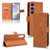 Samsung Galaxy S24+ 5G Skin Feel Magnetic Flip Leather Phone Case - Brown