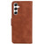 Samsung Galaxy S24+ 5G Skin Feel Pure Color Flip Leather Phone Case - Brown