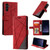 Samsung Galaxy S24+ 5G Skin Feel Splicing Horizontal Flip Leather Phone Case - Red