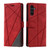 Samsung Galaxy S24+ 5G Skin Feel Splicing Horizontal Flip Leather Phone Case - Red