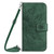 Samsung Galaxy S24+ 5G Skin Feel Sun Flower Embossed Flip Leather Phone Case with Lanyard - Green