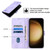 Samsung Galaxy S24+ 5G Skin-feel Embossed Leather Phone Case - Light Purple