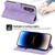 Samsung Galaxy S24+ 5G Skin-feel Flowers Embossed Wallet Leather Phone Case - Purple