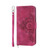 Samsung Galaxy S24+ 5G Skin-feel Flowers Embossed Wallet Leather Phone Case - Wine Red