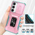 Samsung Galaxy S24+ 5G Sliding Camshield Holder Phone Case - Pink + Grey Green