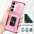 Samsung Galaxy S24+ 5G Sliding Camshield Holder Phone Case - Pink + Rose Red