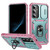 Samsung Galaxy S24+ 5G Sliding Camshield TPU + PC Phone Case with Holder - Green+Pink