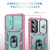 Samsung Galaxy S24+ 5G Sliding Camshield TPU + PC Phone Case with Holder - Green+Pink