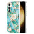 Samsung Galaxy S24+ 5G Splicing Marble Flower IMD TPU Phone Case - Blue Flower