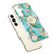 Samsung Galaxy S24+ 5G Splicing Marble Flower IMD TPU Phone Case - Blue Flower