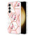 Samsung Galaxy S24+ 5G Splicing Marble Flower IMD TPU Phone Case - Pink Flower