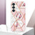 Samsung Galaxy S24+ 5G Splicing Marble Flower IMD TPU Phone Case - Pink Flower