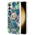 Samsung Galaxy S24+ 5G Splicing Marble Flower IMD TPU Phone Case Ring Holder - Blue Green