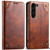 Samsung Galaxy S24+ 5G Suteni Baroque Calf Texture Buckle Wallet Leather Phone Case - Khaki