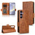 Samsung Galaxy S24+ 5G Symmetrical Triangle Leather Phone Case - Brown