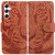 Samsung Galaxy S24+ 5G Tiger Embossing Pattern Flip Leather Phone Case - Brown