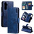 Samsung Galaxy S24+ 5G Tri-Fold 9-Card Wallets Leather Phone Case - Blue