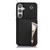 Samsung Galaxy S24+ 5G YM006 Skin Feel Zipper Card Bag Phone Case with Dual Lanyard - Black