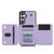 Samsung Galaxy S24+ 5G YM006 Skin Feel Zipper Card Bag Phone Case with Dual Lanyard - Light Purple