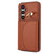 Samsung Galaxy S24+ 5G YM007 Ring Holder Card Bag Skin Feel Phone Case - Brown