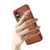 Samsung Galaxy S24+ 5G YM007 Ring Holder Card Bag Skin Feel Phone Case - Brown