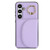 Samsung Galaxy S24+ 5G YM007 Ring Holder Card Bag Skin Feel Phone Case - Purple