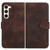 Samsung Galaxy S24+ 5G YX0060 Elephant Head Embossed Phone Leather Case with Lanyard - Coffee