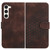Samsung Galaxy S24+ 5G YX0060 Elephant Head Embossed Phone Leather Case with Lanyard - Coffee