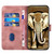 Samsung Galaxy S24+ 5G YX0060 Elephant Head Embossed Phone Leather Case with Lanyard - Pink