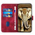 Samsung Galaxy S24+ 5G YX0060 Elephant Head Embossed Phone Leather Case with Lanyard - Rose Red