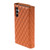Samsung Galaxy S24+ 5G Zipper Multi-Card Wallet Rhombic Leather Phone Case - Brown
