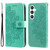 Samsung Galaxy S24+ 7-petal Flowers Embossing Leather Phone Case - Green