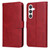 Samsung Galaxy S24+ Classic Calf Texture Flip Leather Phone Case - Red