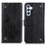 Samsung Galaxy S24+ Copper Buckle Nappa Texture Leather Phone Case - Black