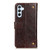 Samsung Galaxy S24+ Copper Buckle Nappa Texture Leather Phone Case - Coffee
