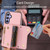 Samsung Galaxy S24+ DF-09 Crossbody Litchi texture Card Bag Design PU Phone Case - Pink