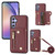 Samsung Galaxy S24+ DF-09 Crossbody Litchi texture Card Bag Design PU Phone Case - Wine Red