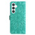 Samsung Galaxy S24+ Embossed Sunflower Leather Phone Case - Green