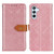 Samsung Galaxy S24+ European Floral Embossed Leather Phone Case - Pink